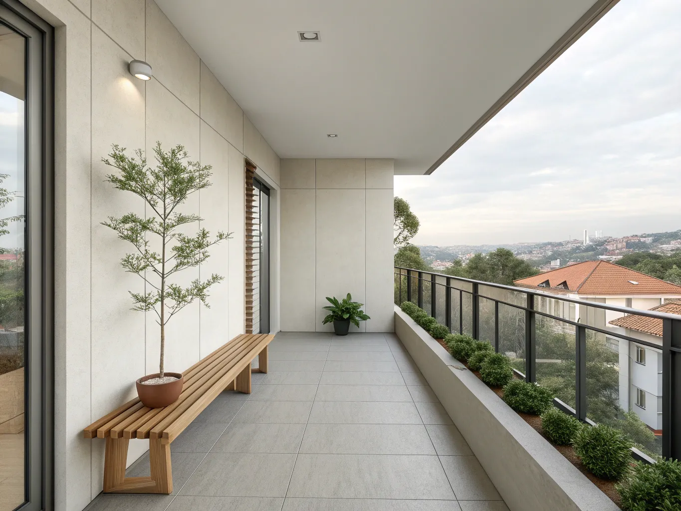 Minimalistisk balkongdesign